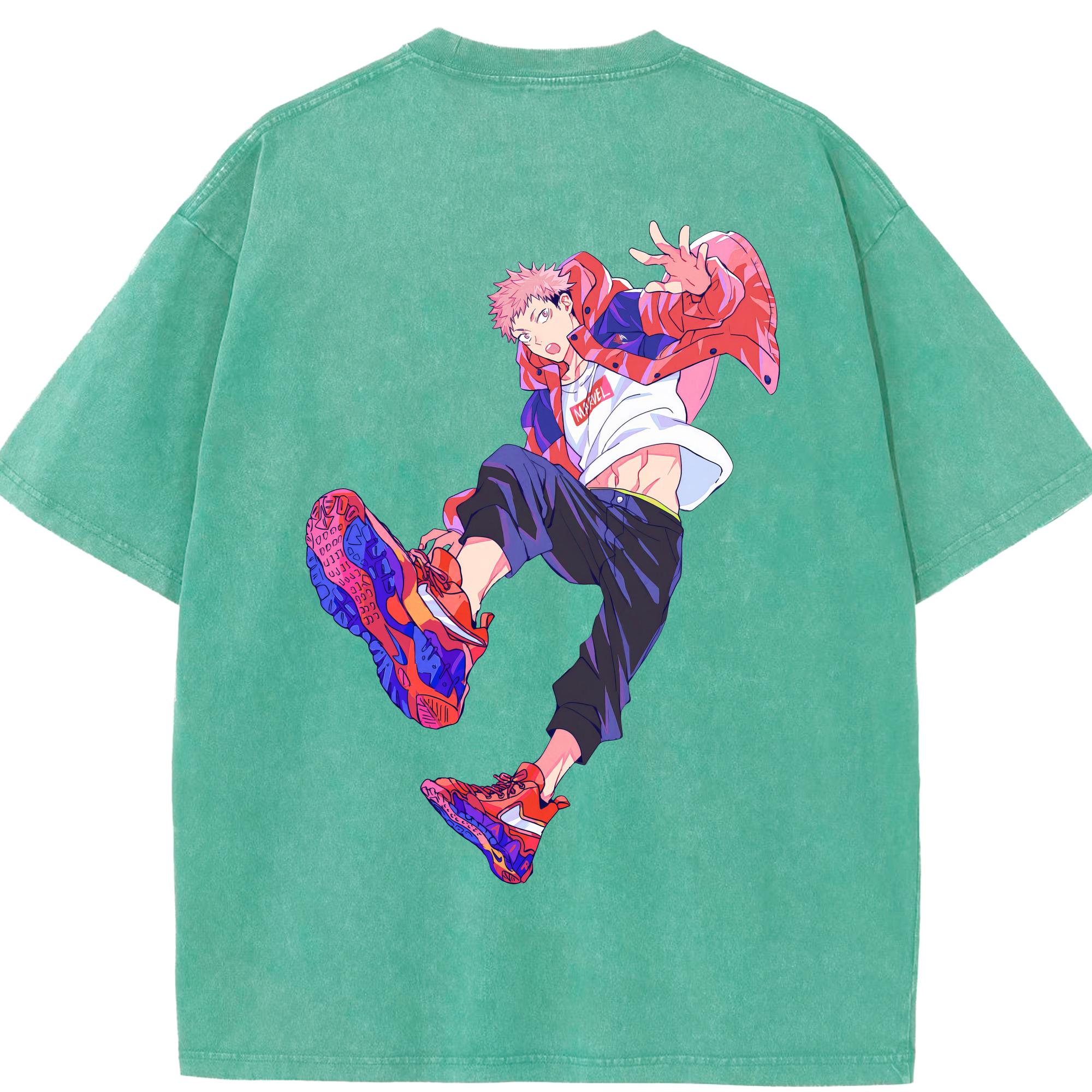 （画像用） 呪術廻戦 Jujutsu Kaisen 綿100% ヴィンテージ風 半袖Tシャツ（背面プリント）